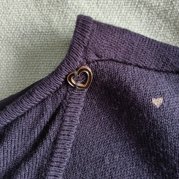 Navy Blue 🔵 with tiny gold heart Short Sleeve Sweater | Leo & UGO 🇫🇷 - Picture 8 of 14